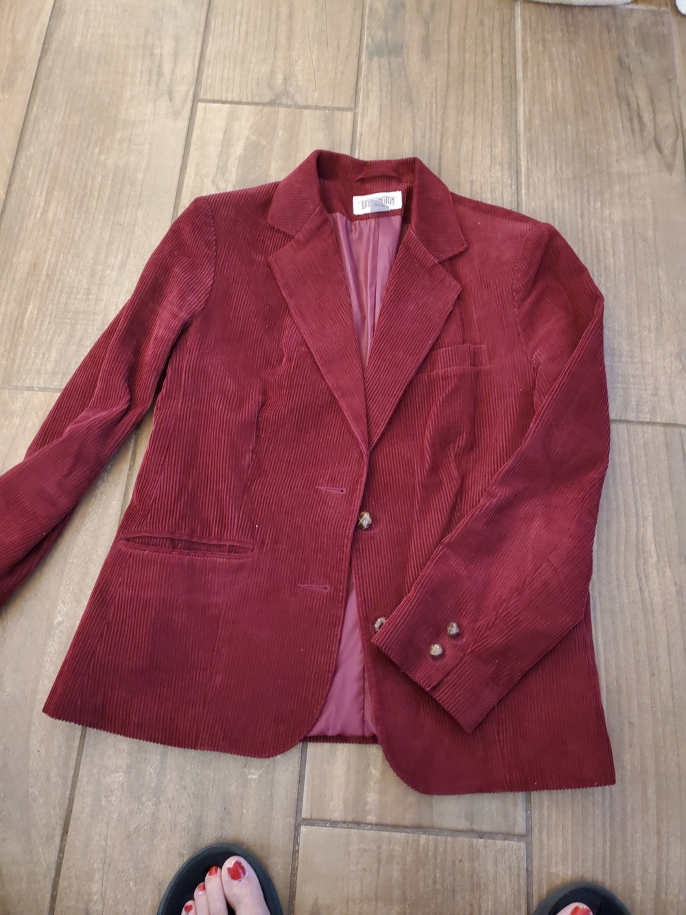 Worthington Burgundy Corduroy Blazer Jacket